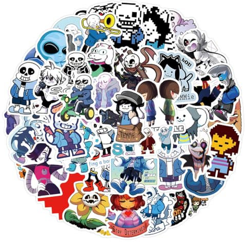 55 Under Tales Aufkleber Game Figur Vinyl Wasserdicht DIY Stickers Für Computer Skateboard Gepäck Auto Fahrrad