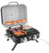 Kenmore Barbecue a Gas Portatile - Piccolo Grill a 2 Bruciatori (4,1 kW) - Ideale per Campeggio, Camper e Balcone - 58 x 48 x 39 cm - BBQ da Tavolo (Nero)