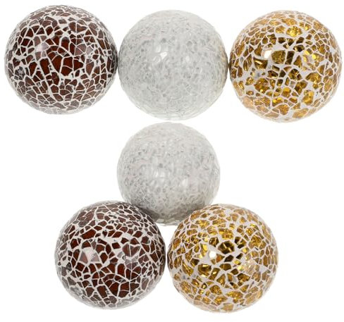 MUELODSIC 6piezas Bolas Decorativas De Vidrio De Esferas para Centros De Mesa Decoración Elegante para Hogar y Oficina para y Eventos