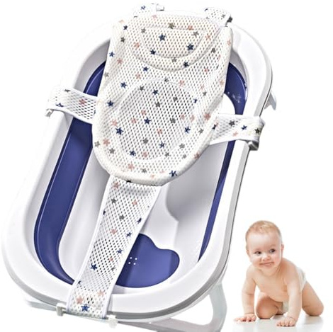 Baby Dusche Netz, Verstellbares Badesitznetz, Babybadenetzt Baby, Baby Badekissen, rutschfestes Badesitznetz, Babywannenmatte Baby-Badenetz, Baby Badewanne Pad für Neugeborene Verstellbar