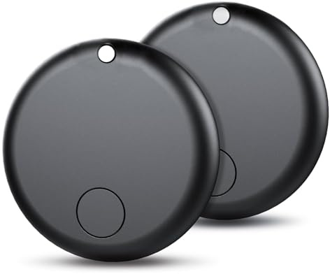Air Tags Android Smart Tag, Bluetooth-Tracker kompatibel mit Googles „Find My Device“-App (nur Android) für Schlüssel, Koffer, Rucksäcke, Geldbörsen und andere Gegenstände (Schwarz, 2 Pack)