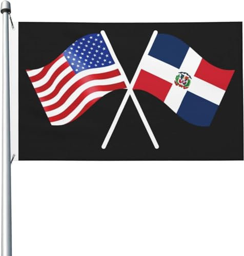 Bandera de Estados Unidos y República Dominicana, 3 x 5 pies, banderas brillantes