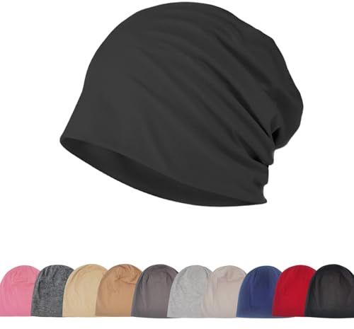 Djfkey Slouch Beanie Dünne leichte Baumwollmütze für Damen und Herren | Weiche ganzjährig nutzbare Kopfbedeckung für Alltag, Wanderungen, unter dem Helm und zum Schlafen