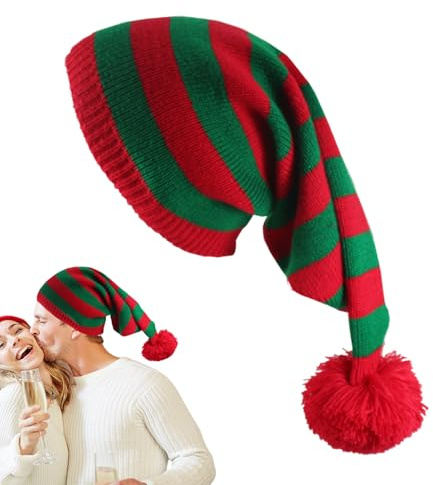 Ylnailky Gestrickte Weihnachtsmütze für Damen, niedlicher Weihnachtsmann, festliche Mütze – bequeme Strickmütze für Herren, kaltes Wetter, Alltag, Mädchen, Jungen, Abendveranstaltungen