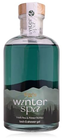 Accentra Duschgel WINTER SPA Pflegedusche, Badegel in Glasflasche mit Korken, 470ml, Frauen Geschenk Weihnachten, Duft Fresh Pine & Winter Berries - wiederverwendbar