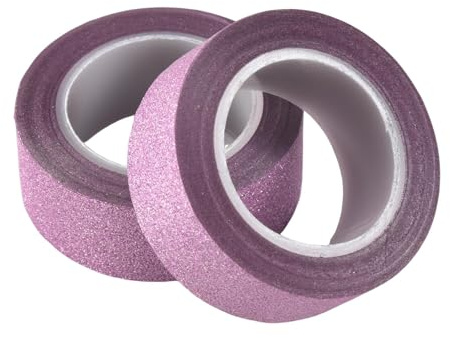 Osmond 2 x 10M Glitter Washi Tape Stick Self Adhesive Decorative Craft DIY Paper pink
