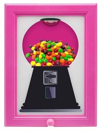 Marco de para teléfono móvil, marco de fotos con dispensador de caramelos para niños, decoraciones creativas para marcos de pared, dispensador de dulces colgantes y máquina de chicles marco