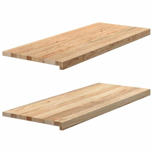 sephironlbb Alféizares de ventana 2 unidades de madera maciza de roble 100 x 40 x 2 cm sin tratar para interior y exterior, montaje y renovación con vetas naturales y superficie duradera