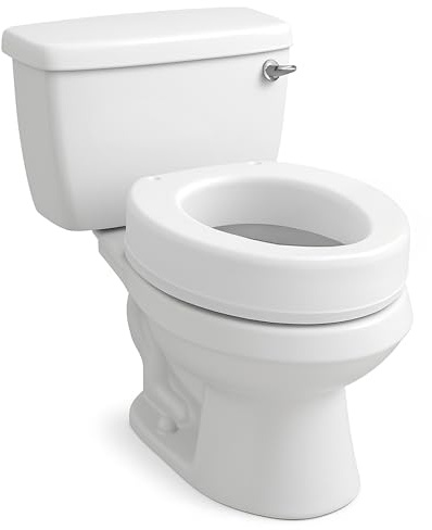 Carex Toilet Seat Riser, Round Raised Toilet Seat Adds 3.5 inches to Toilet Height, for Assistance Bending or Sitting, 300 Pound Weight Capacity Toilet Riser