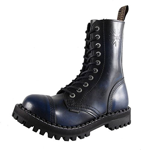 Steels 10 Loch Boots Blau Rub Off, Grösse 43