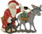 Zinnfigur Weihnachtsmann mit Esel