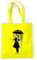 Banksy Nola/Regenschirm Mädchen Tragetasche/Schultertasche - Gelb