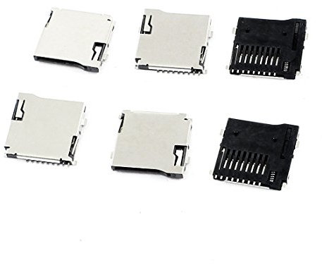sourcing map 6PCS für Smart Phone Spring Loaded TransFlash Micro SD Card Sockets Slots