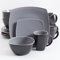 Gibson Overseas, Inc. Gibson Home Soho Lounge Square Geschirr-Set, 16-teilig Geschirrset 16-Piece Dinnware Set grau/schwarz
