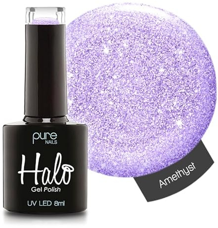 Halo Gel Polish 8ml - Amethyst. UV/LED Gel Nail Polish, Long Lasting & Easy To Apply. Nail Art Colours For Manicure & Pedicure. Gel Polish For Professional & Home Use.