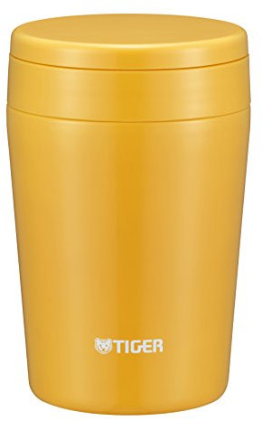 Tiger Thermos Vacuum Insulation Soup jar 380ml Warm Lunch Box Wide-Mouth Round-Bottom Saffron Yellow MCL-B038-YS