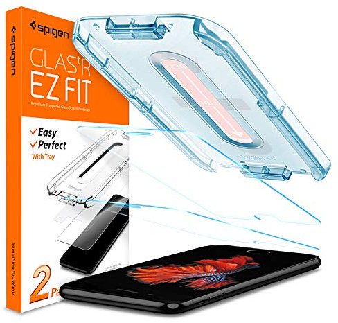 Spigen Glas.TR EZ Fit Verre Trempé Compatible avec iPhone 8, iPhone 7, 2 Pièces, Résistant aux Rayures, 9H Protection écran