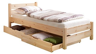 Einzelbett Bora Massivholz Kiefer Natur 90 x 200 cm