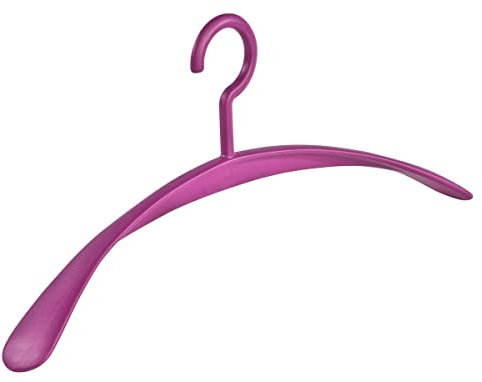 6 Stück Kleiderbügel Garderobenbügel Wing violett - 45 cm breit - breite Schulterauflagen - Kuststoffkleiderbügel - körpergeformt