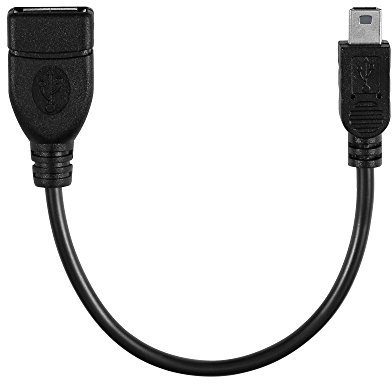 conecto CC20041 Cable Adaptador USB OTG, Mini USB Macho a USB Hembra Tipo A (1 Pieza), 0.15m