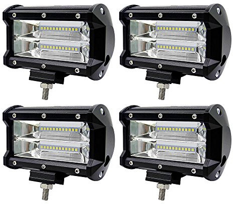 WZTO Faro LED impermeabile IP67 per proiettori Offroad 55W 6000K (set da 4) (10800LM) 72W