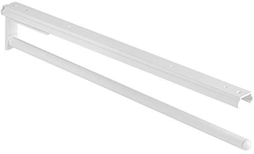 Gedotec Handtuchhalter | H6008 | Handtuchauszug 1-armig ausziehbar | 1 Stück | Geschirrtuchhalter Länge 465 mm in weiß | Bad & Küchen-Schrank Handtuchreling schwenkbar 90° | Made IN Germany