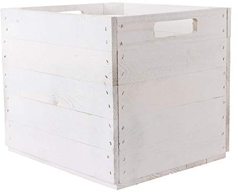 Vinterior 4er Paket Holzkisten für Kallax Regale 33x38x33cm Kallax Expedit Einsatz Aufbewahrungsbox Aufbewahrungskiste Apfelkiste Weinkiste Obstkiste Holzkiste (weiß)