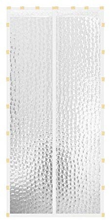 LIVEINU Wärmeschutzvorhang Magnet Thermo Türvorhang mit Klebeclip Fliegengitter Panel-Isolierung Thermovorhang Wasserdicht Winddicht Klimaanlage Fliegenvorhang für Balkontür Wohnzimmer 70x210cm Weiß