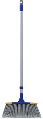 Slim Angle Broom with Extendable Handle 53 Long, Durable Collapsible Broom for Home, Kitchen, RV, Travel (Blue, 1)