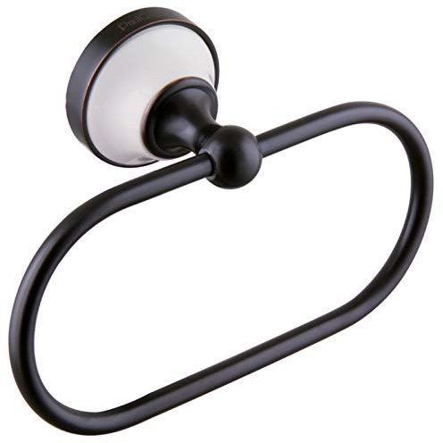 PaulGurkes Nostalgie Retro Handtuchring Handtuchhalterung schwarz Bad Accessoires Landhausstil Badaccessoires Set schwarzer Handtuchhalter Wandmontage Vintage Antik