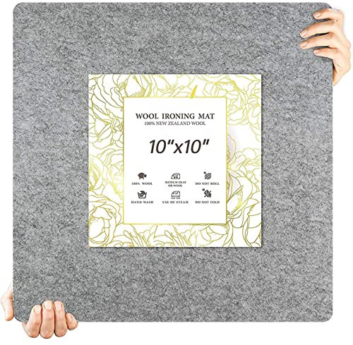 dianzhi 14 X 13 Wool Pressing Mat for Quilting - 100% New Zealand Wool Ironing Pad, Portable Plus, Ironing Station