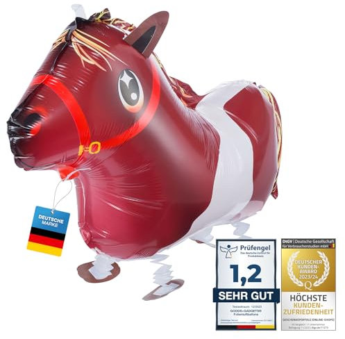 Folienballons Air-Walkers Heliumballons Tierfiguren Helium Luftballons; Dackel Airwalker Hund Ballon mit Leine für Kinder (Pferd)