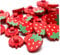 10Pcs / lot nette Erdbeere Buttons handgemachte Karikatur Nähen Holzknöpfe Wohnaccessoires