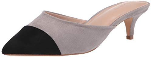 The Drop Paulina, Mules Bicolore, a Punta da Donna, Grigio/Nero, 35 EU
