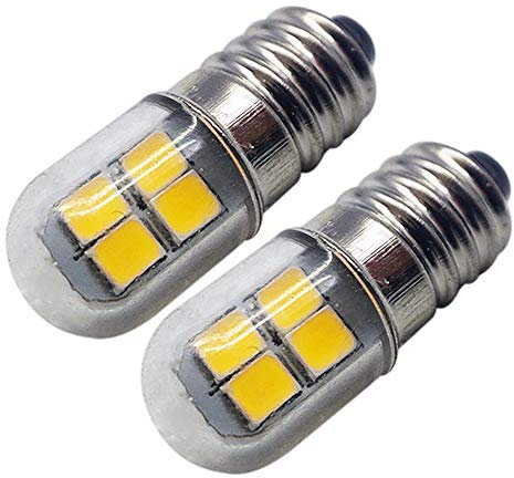 Ruiandsion E10 LED Lampe 4,5V - 6V E10 LED Lampe mit Schraubensockel 2835 8SMD Chips Gelbes Upgrade für Scheinwerfer Taschenlampen Taschenlampe, unpolar (2er Pack)