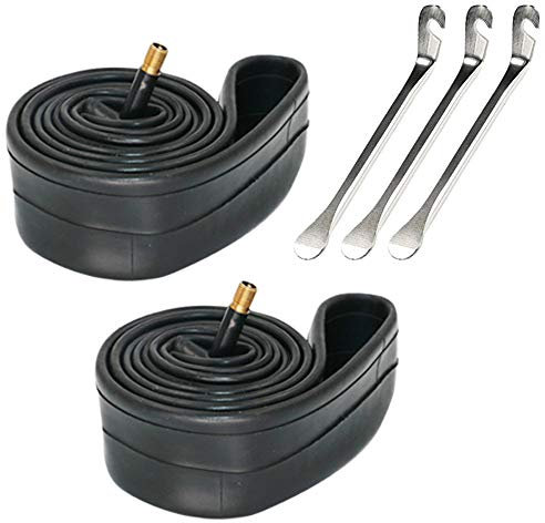 2er Pack Fahrradschlauch mit 3 Reifenlöffel Eisenreifenhebel, 12 14 16 18 20 22 24 26 Fahrrad Innenschlauch Reifen Straße MTB Fahrrad Innen Reifenschlauch Anti-Pannen-Schlauch (12)