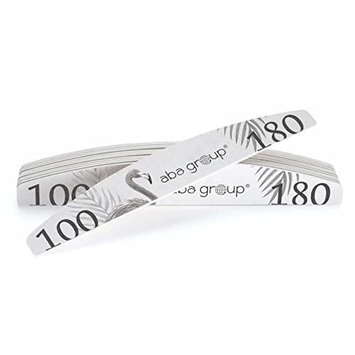 Aba Group Fresa Unghie - Lime per Unghie - Lime per Unghie Standard (4mm) 25 Pezzi - Punte Fresa Unghie Professionale - Set per Unghie - Doppia Faccia Lima per Unghie 180/240 - Forma Mezzaluna