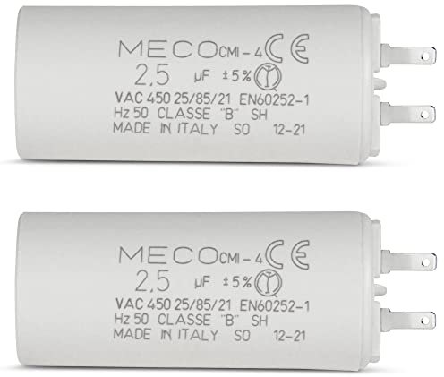 Lot de 2 Condensateurs 2.5 µF Spécial volet roulant SOMFY Moteur 6 Nm à petites cosses 2,8mm - GARANTIE 2 ans
