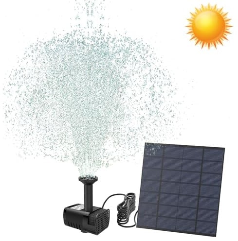 UISEBRT Bomba solar para estanque, 1,8 W, bomba de fuente, bomba solar, fuente, bomba de jardín, estanque pequeño, recipiente para peces (cuadrado)