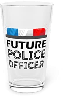 Beer Glass Pint 16oz Novelty Police Outfit Kids Party Costume Sheriff Enthusiast Humorous Child Default Title