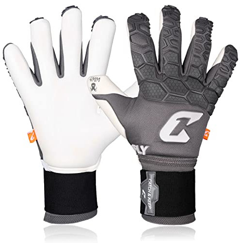CATCH & KEEP Torwarthandschuhe Herren Fly Grey Soul Gr. 10 I Professionelle Torwarthandschuhe, Daumenunterstützung & dickerer Handgelenksbandage