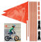 Fahrrad-Sicherheitsflagge mit Stange, 2 Sets, 1,8 m verstellbar, höhenverstellbar, stabiles Fiberglas, reißfest, wasserdicht, Orange, Sicherheitsflagge (Orange und Rot)