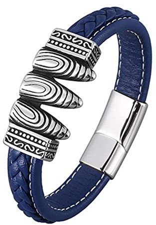 Dsnyu Armbänder für Herren, Silber Armband Jungen, 16.5CM 3 Kugel Gothic Armband für ihn