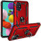 Verco Hybrid Armor Shiel Case für Samsung Galaxy A51 Hülle, extrem robust mit Magnet Fingerring Halter Handyhülle für Samsung A51 Panzerhülle, Rot
