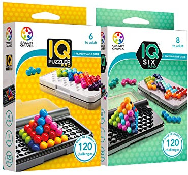 Smart Games - IQ Puzzler Pro + IQ Six Pro | Geduldspiele Für Kinder Ab 6 Jahre | Logikspiele | Konzentrationsspiele Ab 8 | Reisespiele