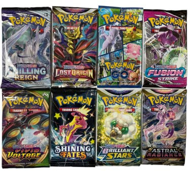 Pokeman Mystery Booster (zufällige Englische Booster) + Heartforcards® Versandschutz (10 Booster)