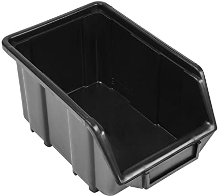 botle 20 Stck Sortierboxen Lagerboxen Stapelboxen Werkstatt Stapelkisten Sichtlagerkasten Eco Box Schwarz 24,5x16x12,5cm Sortierkasten
