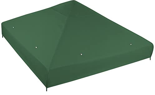 Ferocity Pavillon Ersatzdach 3x3m Wasserdichter Dach für Gartenpavillon Wetterfester Partyzelt mit UV-Schutz Winterfester Faltpavillon Ersatz Schnelle Montage für Garten Outdoor Grün [155]