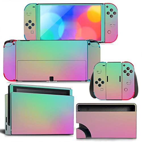 WREXIL Adesivi per Switch OLED Skin Sticker Decal Cover per Switch OLED Console Skin Dock Joy con Wrap Full Wrap Skin per NS OLED Vinyl 50607 Facile Residui Senza Residui