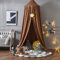 Surwin Moskitonetz Betthimmel Madchen Jungen Kinder Babybett, Rund Baldachin Mückennetz Einzelbett kinderzimmer Schlafzimmer Spiel für Reise Indoor Outdoor Dekoration - Kaffee